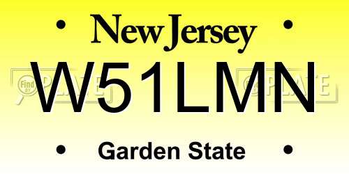 W51LMN New Jersey License Plate