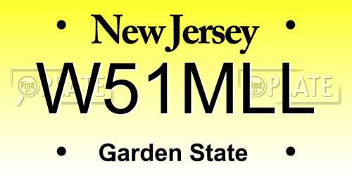 W51MLL New Jersey License Plate