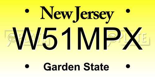 W51MPX New Jersey License Plate