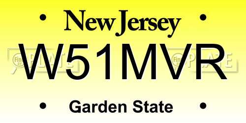 W51MVR New Jersey License Plate