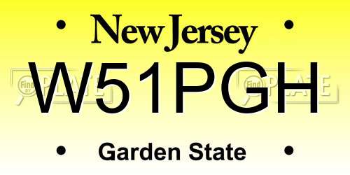 W51PGH New Jersey License Plate
