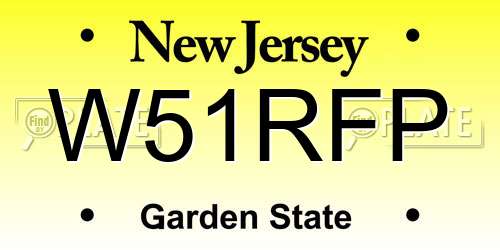 W51RFP New Jersey License Plate