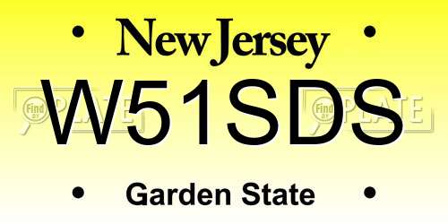 W51SDS New Jersey License Plate
