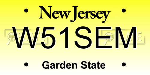 W51SEM New Jersey License Plate