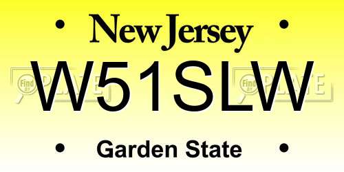 W51SLW New Jersey License Plate