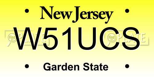 W51UCS New Jersey License Plate