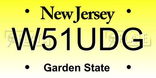 W51UDG New Jersey License Plate