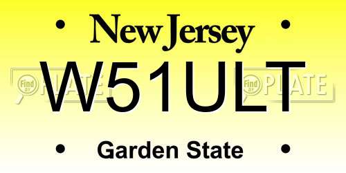 W51ULT New Jersey License Plate