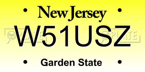W51USZ New Jersey License Plate