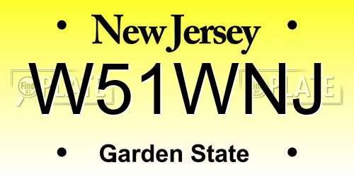 W51WNJ New Jersey License Plate