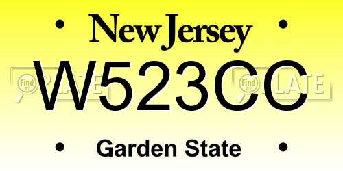 W523CC New Jersey License Plate
