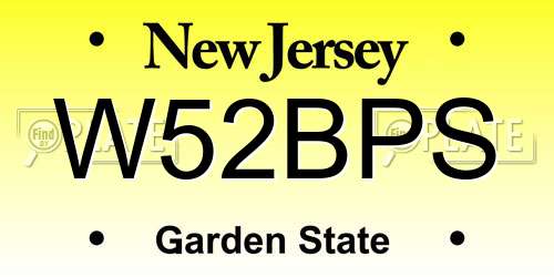W52BPS New Jersey License Plate