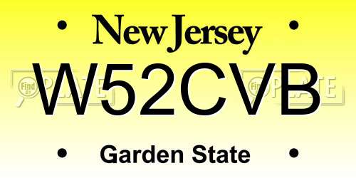 W52CVB New Jersey License Plate