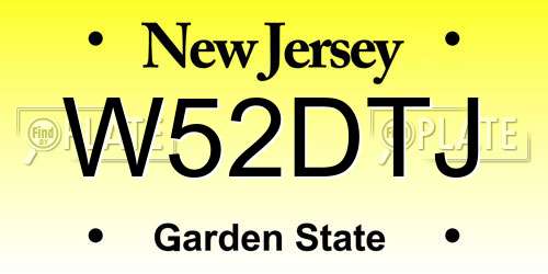 W52DTJ New Jersey License Plate