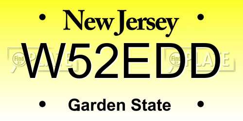 W52EDD New Jersey License Plate
