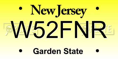 W52FNR New Jersey License Plate