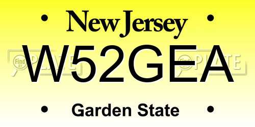 W52GEA New Jersey License Plate