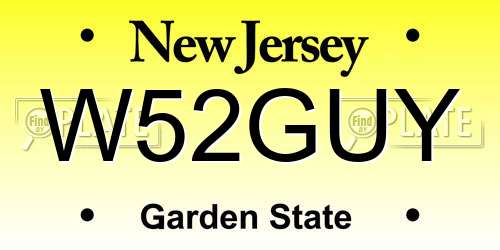 W52GUY New Jersey License Plate