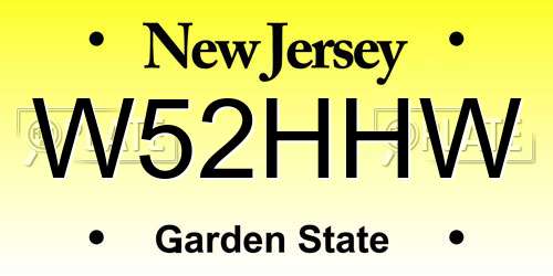 W52HHW New Jersey License Plate