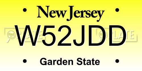 W52JDD New Jersey License Plate