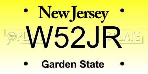 W52JR New Jersey License Plate