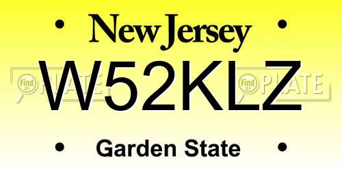 W52KLZ New Jersey License Plate