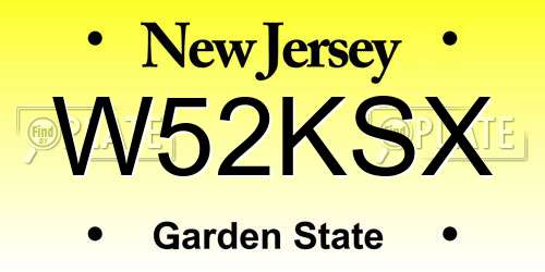 W52KSX New Jersey License Plate