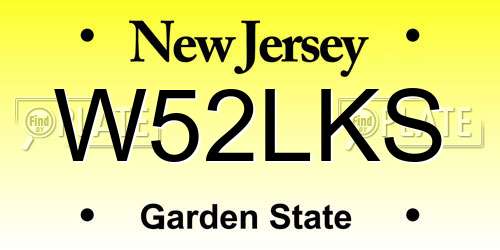 W52LKS New Jersey License Plate