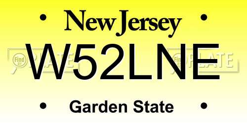 W52LNE New Jersey License Plate