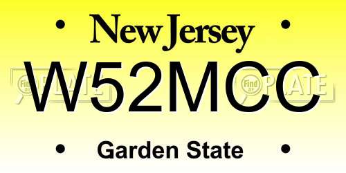 W52MCC New Jersey License Plate