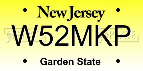 W52MKP New Jersey License Plate