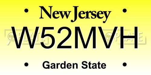 W52MVH New Jersey License Plate