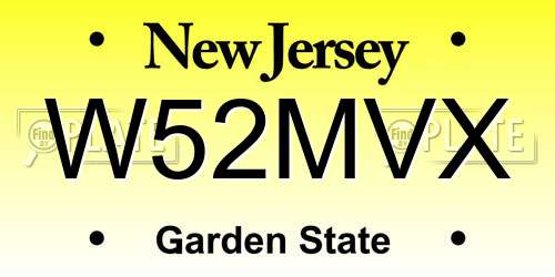 W52MVX New Jersey License Plate