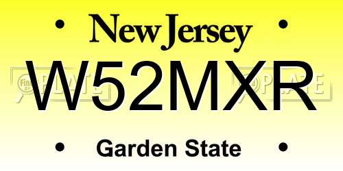W52MXR New Jersey License Plate