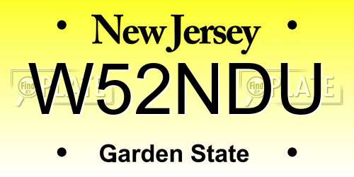 W52NDU New Jersey License Plate