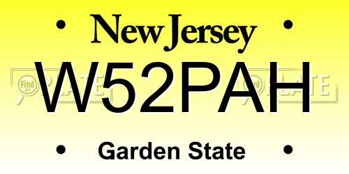 W52PAH New Jersey License Plate