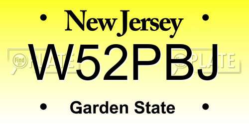 W52PBJ New Jersey License Plate