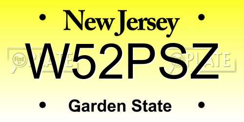 W52PSZ New Jersey License Plate