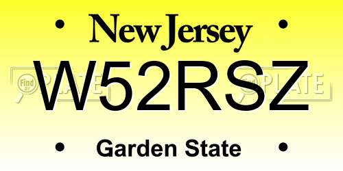W52RSZ New Jersey License Plate