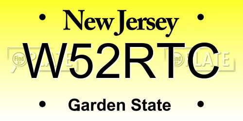 W52RTC New Jersey License Plate
