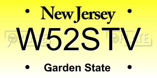 W52STV New Jersey License Plate