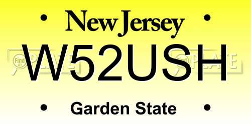 W52USH New Jersey License Plate