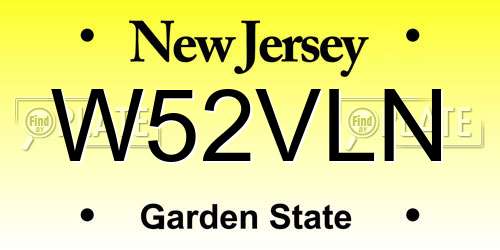 W52VLN New Jersey License Plate