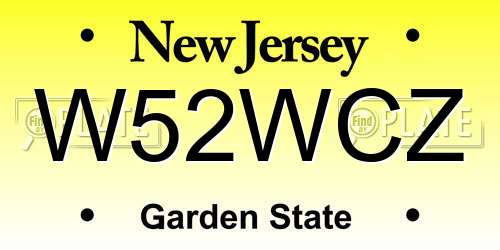 W52WCZ New Jersey License Plate