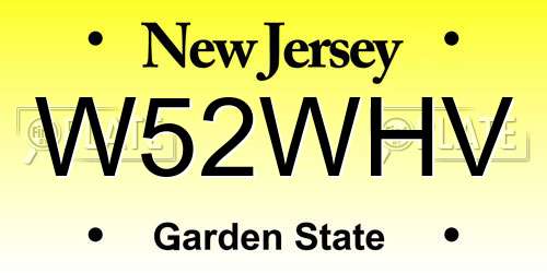 W52WHV New Jersey License Plate