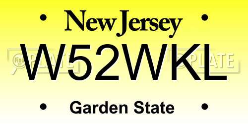 W52WKL New Jersey License Plate
