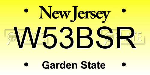W53BSR New Jersey License Plate