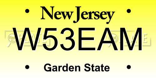 W53EAM New Jersey License Plate