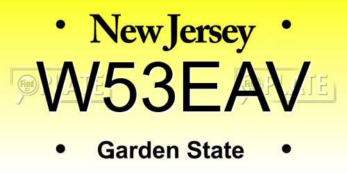 W53EAV New Jersey License Plate