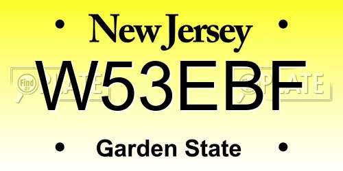 W53EBF New Jersey License Plate
